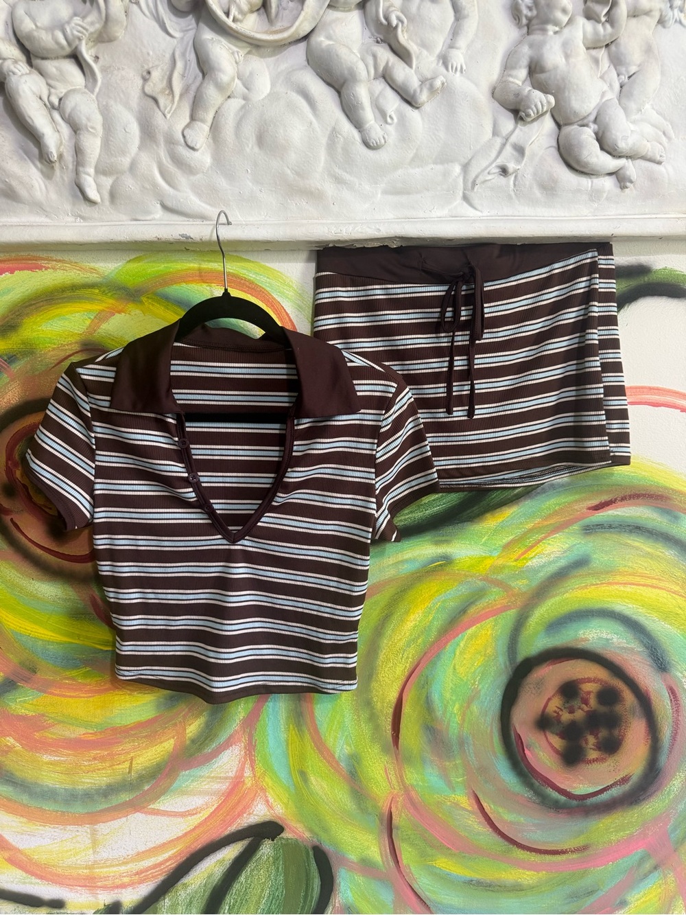 Y2K Stripe Two-Piece Set